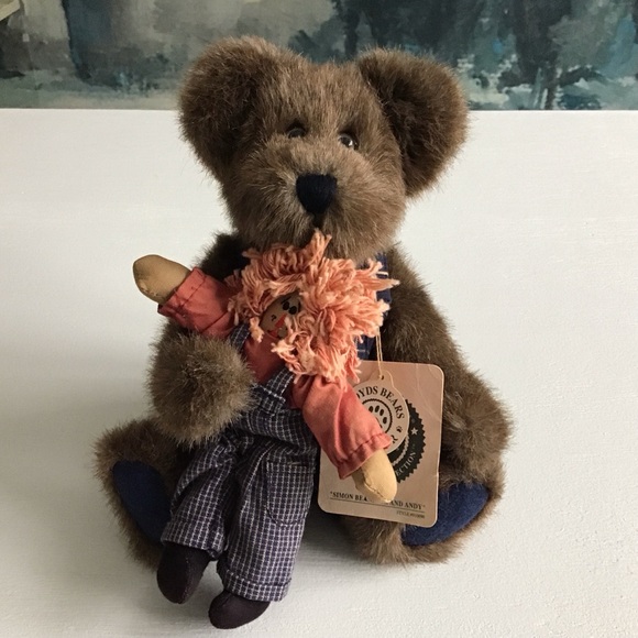 Boyds Bears Other - Adorable Boyds Bears Simon Beanster And Andy - Brown Plush Teddy with His Doll